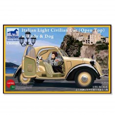 Italian Light Civilian Car(Open Top) w/Lady & Dog- 1:35e - Bronco Models