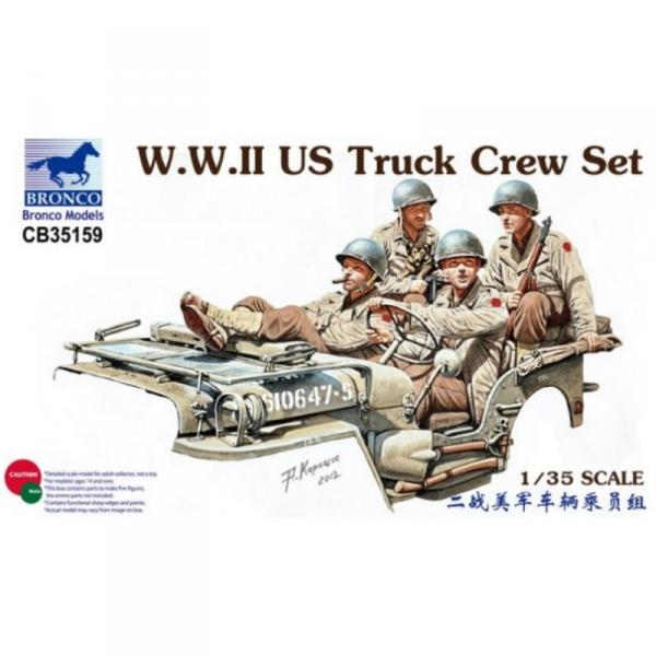 Figurines militaires :  Ensemble d'équipage de camion américain WWII - Bronco-BRM35159