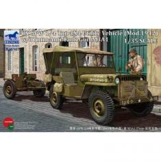 Maquette véhicule militaire : Jeep US GPW avec canon anti-char /37mm M3A1