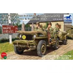 GPW 1/4 ton 4x4 Utility Track Mod.1942 w/10-CWT & Airborne Crew- 1:35e - Bronco Models