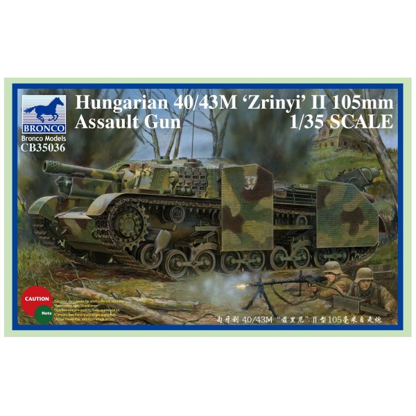 Hungarian 40/43M Zrinyi II 105mm Assault Gun- 1:35e - Bronco Models - Bronco-BRM35036