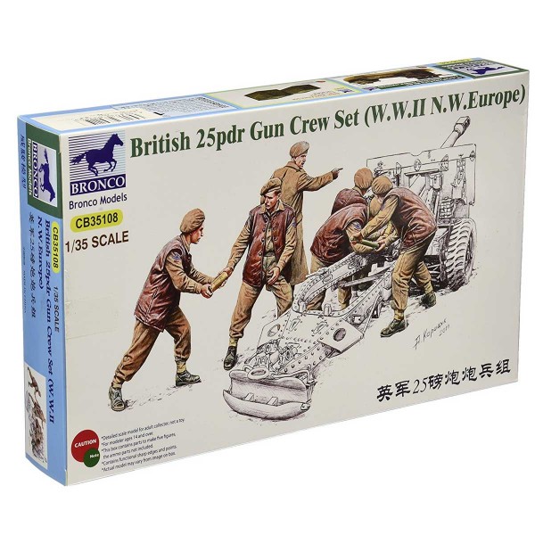 Figures: British Gunners set for 25pdr cannon - Bronco-BRM35108