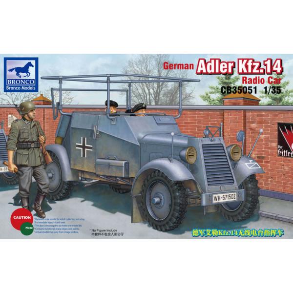 Maquette véhicule militaire : Voiture blindée radio allemande Adler Kfz.14 - Bronco-CB35051