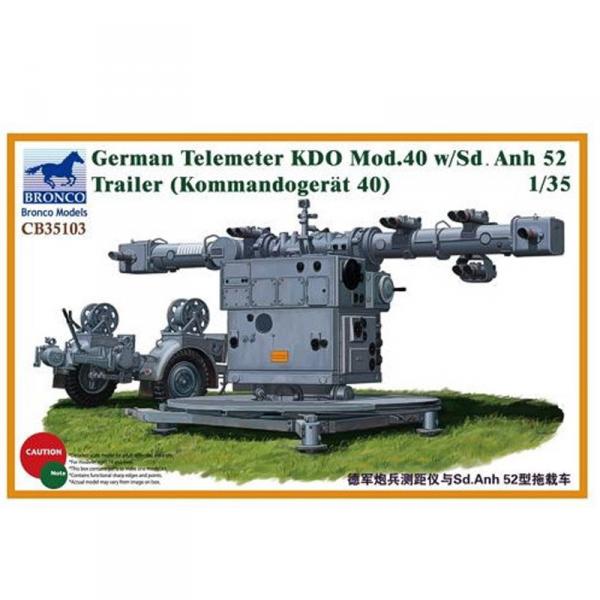 Maquette militaire : Télémètre allemand KDO Mod.40 w/Sd.Anh 52 avec remorque (Kommando-Gerät 40) - Bronco-BRM35103