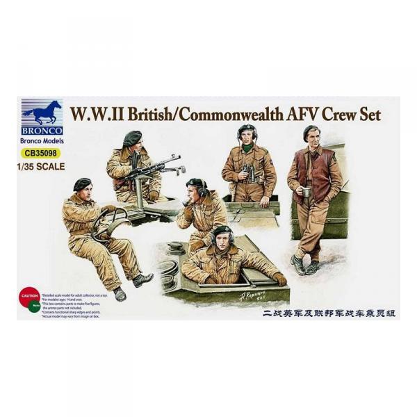 Figurines militaires : Équipage de char britannique  Commonwealth AFV - Bronco-BRM35098