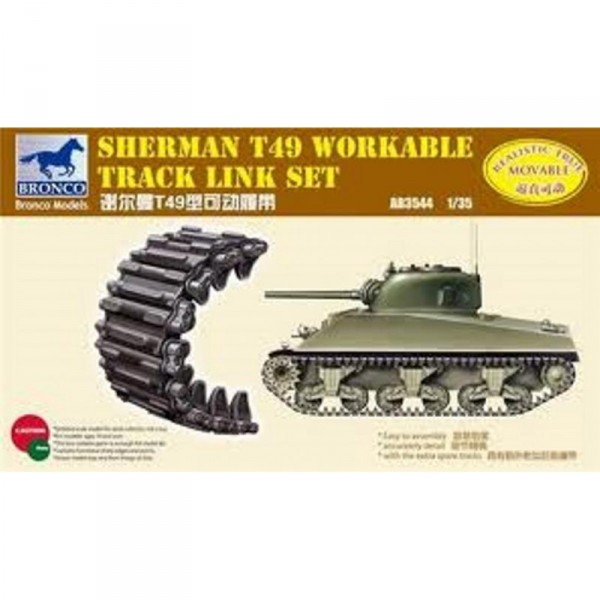 Maquette accessoire : Sherman T49 Workable Track Link Set - Bronco-BRMAB3544