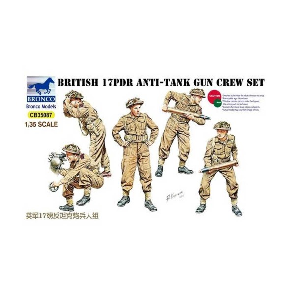 17pdr Anti-Tank Gun Crew Set - 1:35e - Bronco Models - Bronco-BRM35087