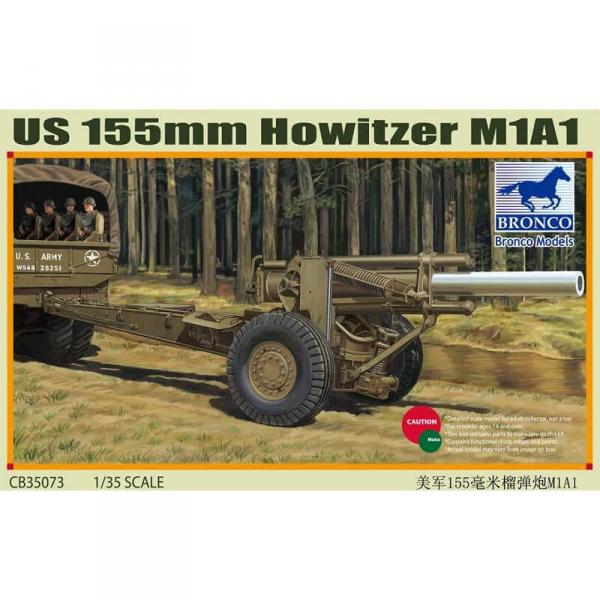 Militärmodell: US M1A1 155mm Haubitze (WWII)  - Bronco-BRM35073