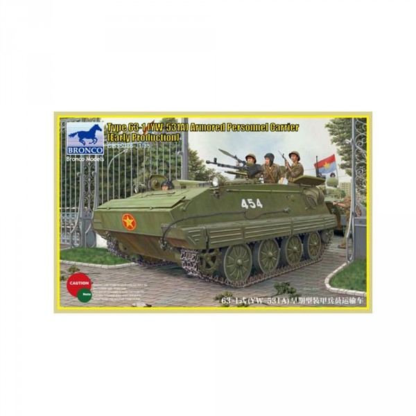 Maquette véhicule militaire : Type 63-1 (YW-531A) - Transport de troupes chinois - Bronco-BRM35086