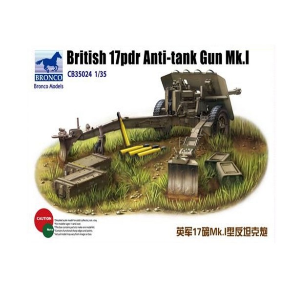 Maquette Véhicule Militaire : British 17 pdr Anti-tank Gun Mk.I - Bronco-BRM35024