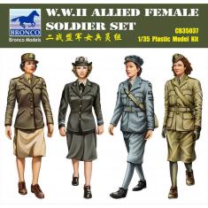 Figuras militares: Conjunto de mujeres soldado aliadas (4 figuras)