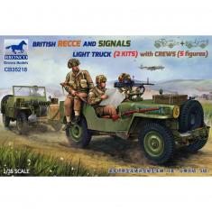 Modell 2 britische Militärfahrzeuge + 5 Miniaturen