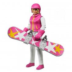 Femme en Snowboard avec accessoires