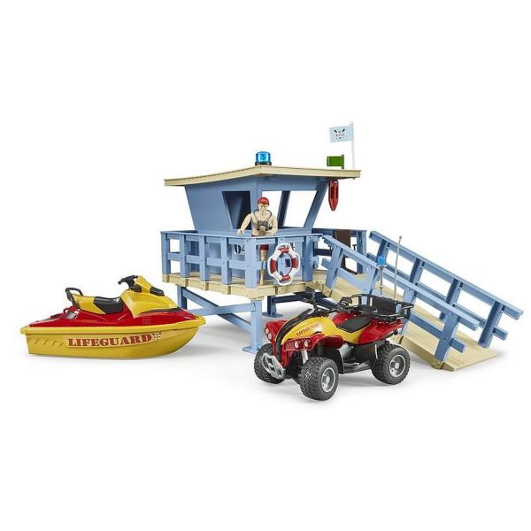 Figuras Bworld: Cabina de socorrista en el mar - Bruder-62780