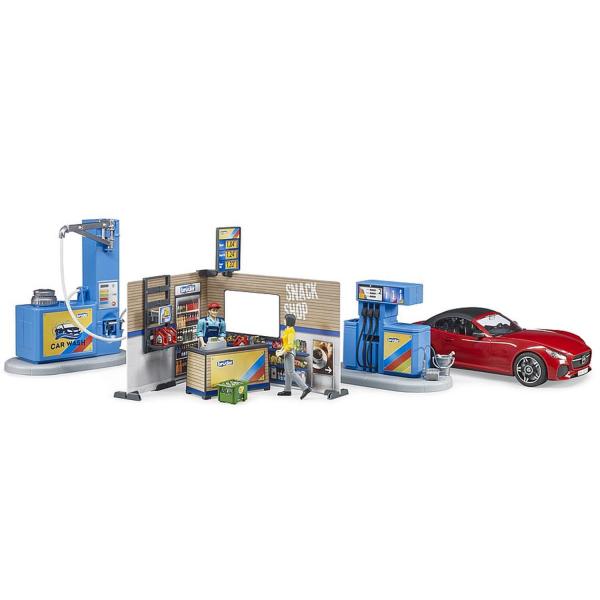 bworld service station with vehicle and washing station - Bruder-62111