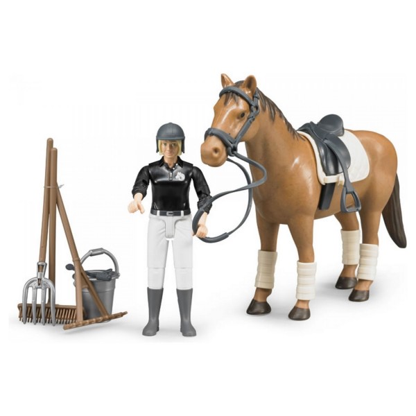 Cavaliere avec cheval et accessoires - Bruder-62505