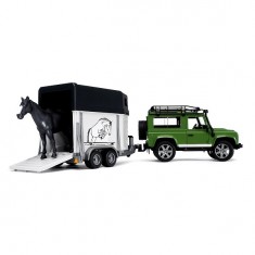 Land Rover Defender 90 Break avec van et figurine cheval