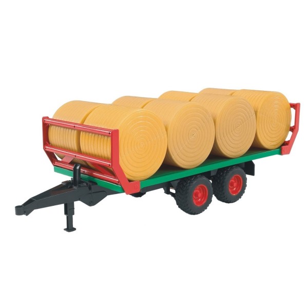 Trailer with 8 bales of straw - Bruder-02220