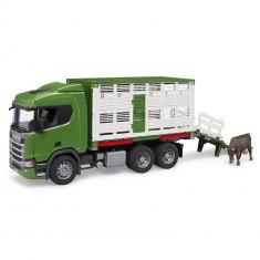 Camion bétaillère Scania Super 560R avec 1 animal