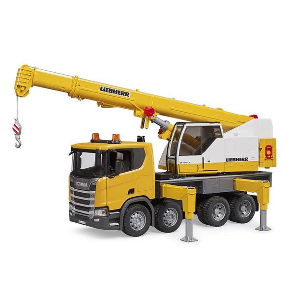 Liebherr Scania Super 560R truck crane with sound and light module - Bruder-3571