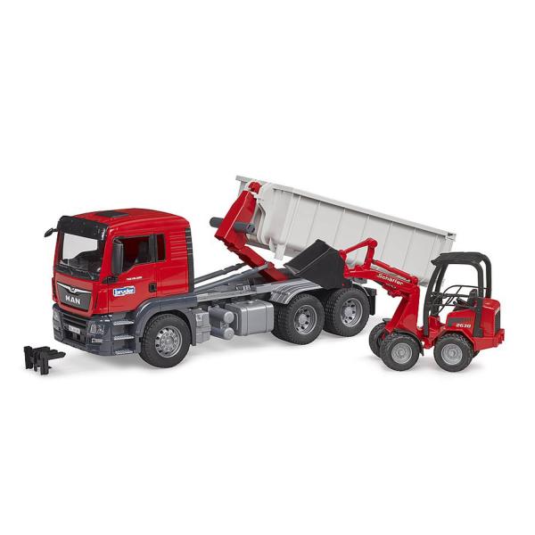 MAN TGS truck with removable tipper and Schäffer loader - Bruder-03767