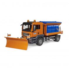 MAN TGS truck for winter service with snow plow blade