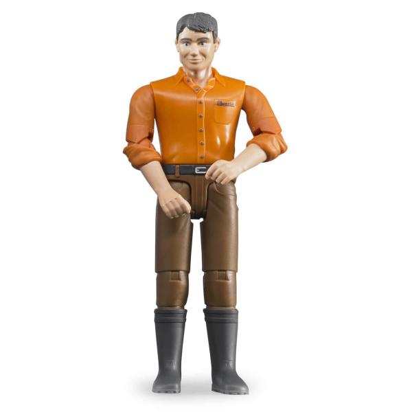 Figurine homme châtain avec jean marron - Bruder-60007