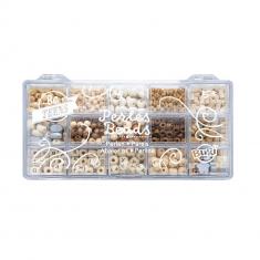 Boîte de perles en bois - naturel