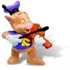 Figurine The three little pigs: Little Pig Violinist