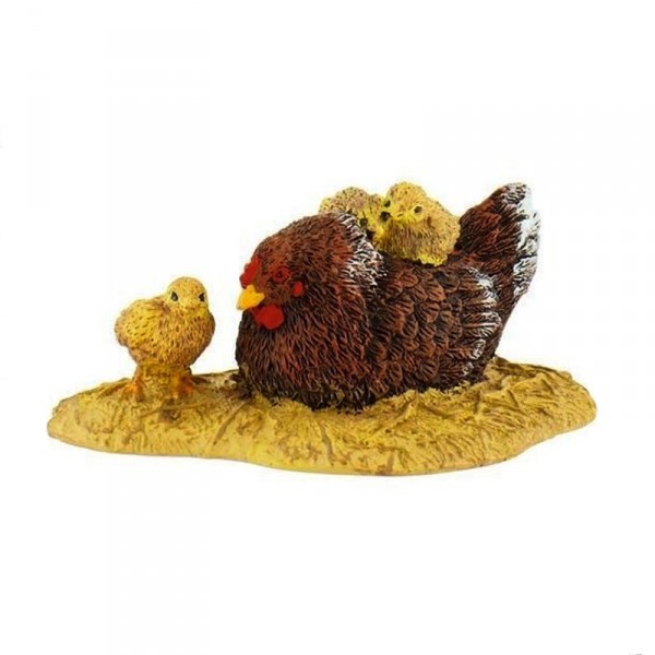 Figurine poule avec poussins - Bullyland-B62705