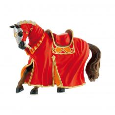 Figurine cheval tournoi rouge