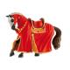 Miniature Figurine cheval tournoi rouge