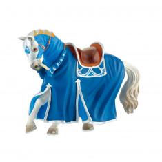 Blue tournament horse figurine