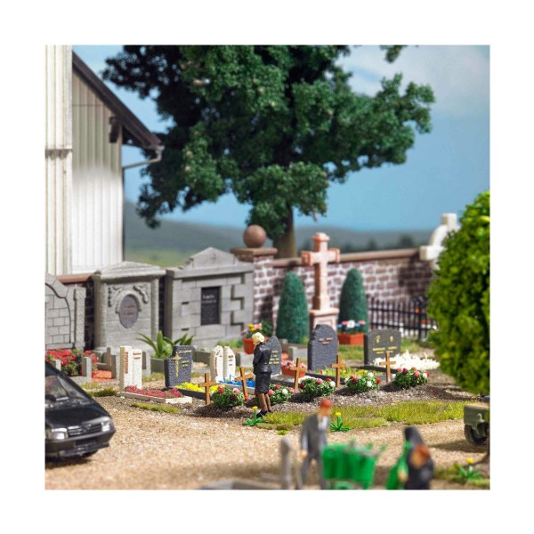 HO model making: Cemetery - Busch-BUE1090
