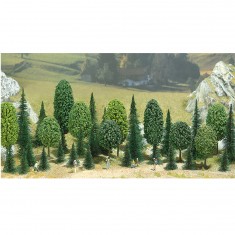 Model making: Vegetation - Assortment of 35 trees and firs