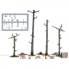 Maqueta HO : Escena de zorros en el bosque