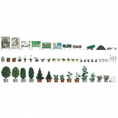 Modélisme HO : Set d'ornement de Jardin