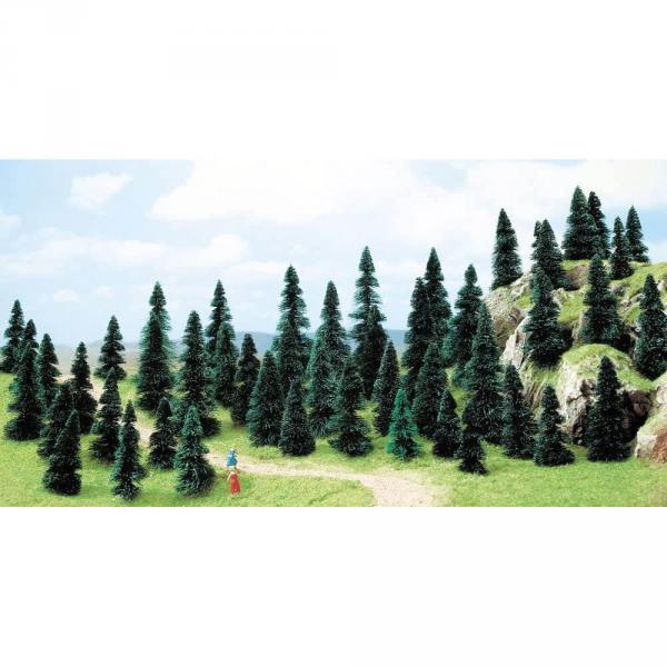 HO model: Decorative accessories: 50 assorted trees - Busch-BUE6497