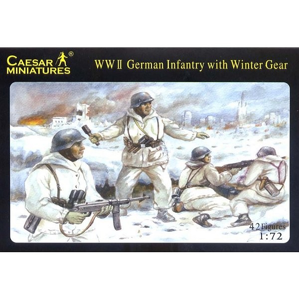 Figurines 2ème Guerre Mondiale : Panzergrenadiers allemands en tenues d'hiver : Front de l'Est 1943- - Caesarminiatures-CM005