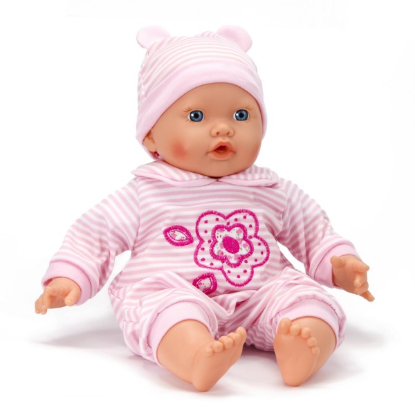 Vêtements pour poupée de 42 cm : Pyjama rayé Rose et Blanc - Calinou-LI55003-2