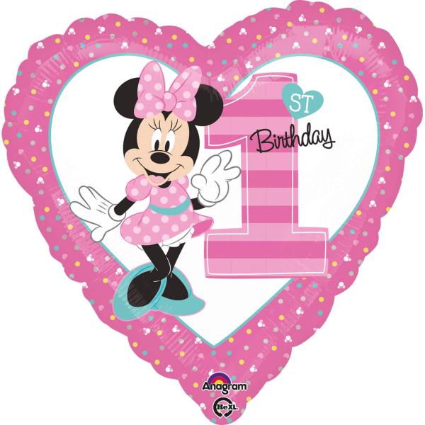 Globo de Aluminio 43 cm - Minnie™ - 1er cumpleaños - 3435001