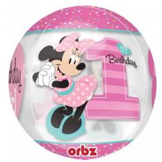 Globo Orbz 40 cm - MINNIE™ - 1ER CUMPLEAÑOS