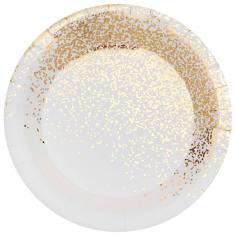 Plato Confetti Blanco Navidad