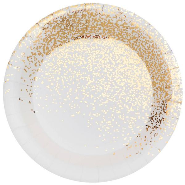 Plato Confetti Blanco Navidad - FETE-8698