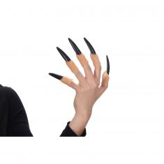 Dedos x5 Con Uñas De Látex Negras