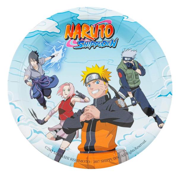 Platos de papel sin plástico - Naruto™ x 8 - 12802-NA