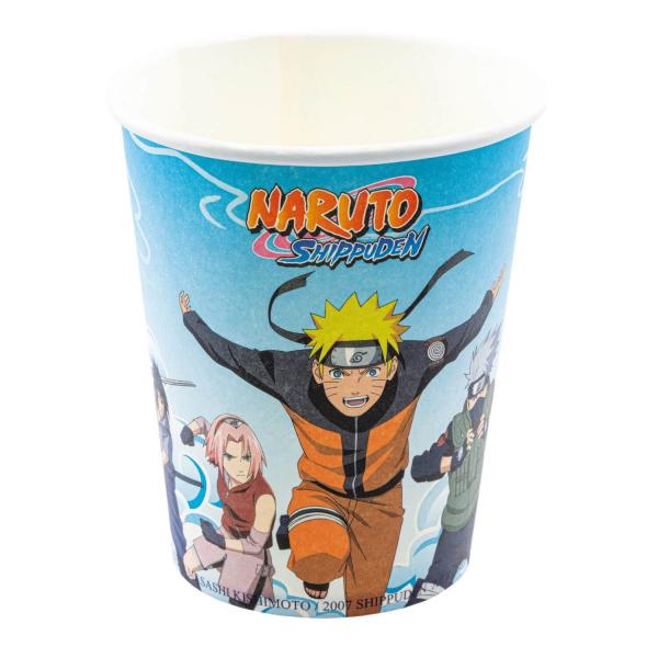 Vasos de papel sin plástico - Naruto™ x 8 - 12803-NA