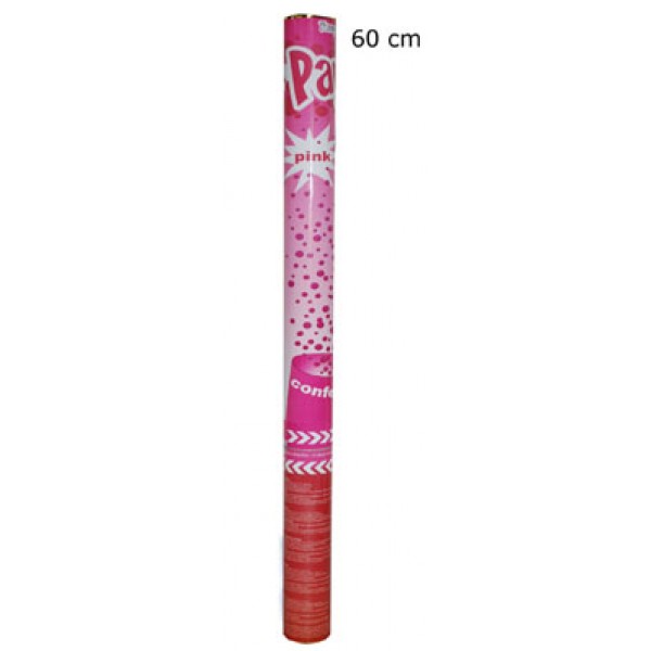 Cañón de confeti rosa - modelo grande - 66264