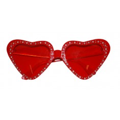 Gafas de corazón rojo