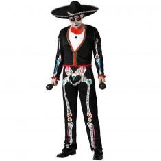 Disfraz de esqueleto mexicano - hombre